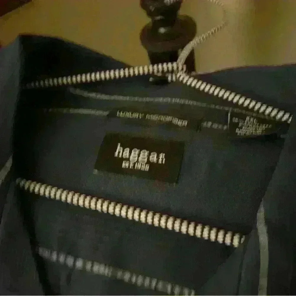 Men’s Haggar short sleeve button down blue with white stripes shirt sz2x (NWT).